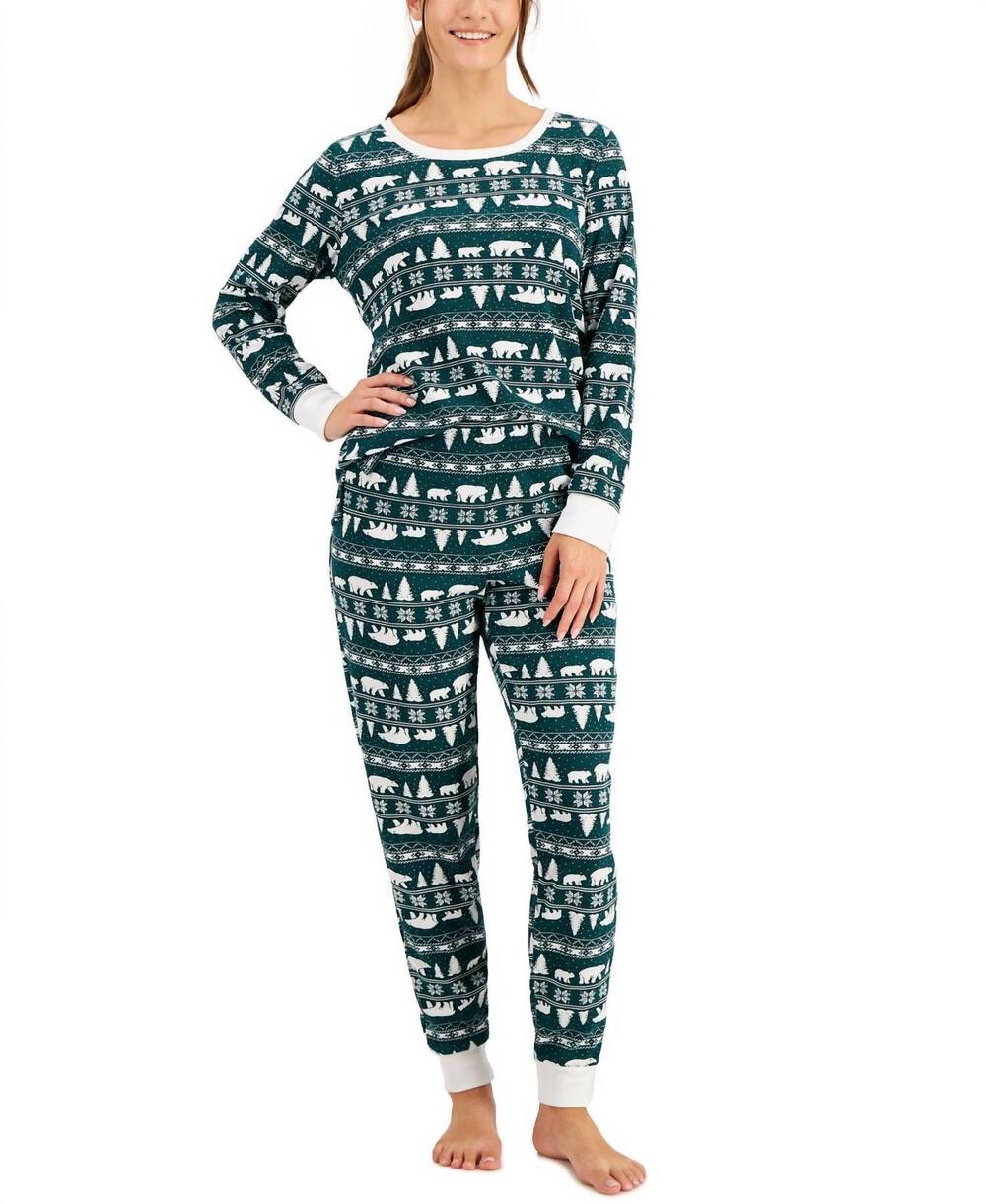 NEW FAMILY PJS sleepwear matching bear fair isle pajama set in bear fairisle